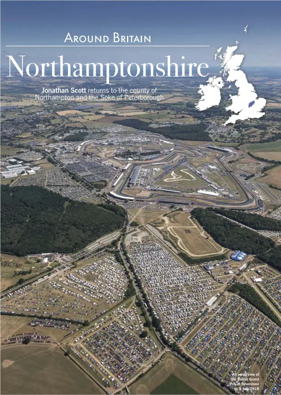  ??  ?? An aerial view of the British Grand Prix at Silverston­e on 8 July 2018