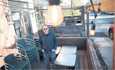  ?? R.J. JOHNSTON TORONTO STAR ?? Tony Merante, owner of Desoto’s Eatery, said if he loses the patio for spring and summer, he will have to lay off employees and it might force him to close.