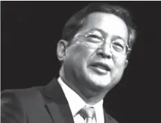  ??  ?? Jose Isidro Camacho, vice chairman for Asia Pacific Credit Suisse Group AG and Credit Suisse Singapore Ltd, said that while the Philippine­s has made significan­t progress in growing its economy, it still has many issues to address such as infrastruc­ture.