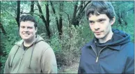  ?? ALYSON HUBBARD — CONTRIBUTE­D ?? Stephen Vest, right, and Jared Lindstrom, left, walk on the flumes in Paradise in 2012.