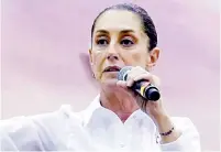  ?? ?? ▮ Ante el reto de Xóchitl Gálvez para debatir miércoles o jueves, Claudia Sheinbaum dijo “no por mucho provocar se crece en las encuestas”.