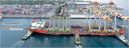  ?? PHOTO FROM ATI ?? Asian Terminals Inc.’s Batangas Container Terminal