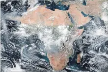  ?? THE ASSOCIATED PRESS ?? This Aug. 26 satellite image provided by NASA shows the African continent. While the world has turned its gaze to fires blazing in Brazil’s Amazon rainforest, a far greater number of fires in Africa.