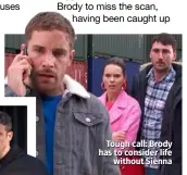  ??  ?? Tough call: Brody has to consider life without Sienna