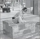  ?? Contribute­d ?? Damien West of Cass High School competes in the masonry competitio­n at the SkillsUSA regional qualifier held at GNTC’s Walker County Campus on Friday, Dec. 10.