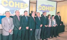  ?? FOTO: EL HERALDO ?? Los nuevos directivos del Cohep estarán en sus cargos durante el período 2017-2019.