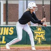 ?? (Photos courtesy Arkansas Tech University) ?? Tymber Riley, a former Bentonvill­e standout, is used to splitting her time playing softball and volleyball at Arkansas Tech. The junior, however, will be tested a little more when the two sports begin to overlap each other in 2021.