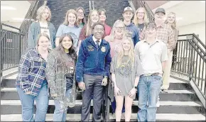  ?? Submitted photo ?? National FFA Vice-President Erik Robinson visited Lincoln High School and facilitate­d workshops for Lincoln FFA members.