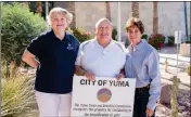  ?? LOANED PHOTO ?? THE RECENT RESIGNATIO­NS of Linda Collins and Mary Ann Easterday leave two openings on the Yuma Clean and Beautiful Commission, which works with the Public Works Department. Together with former chairman David Psolka, who resigned in December 2017, the commission is losing a combined 23 years of service. The city seeks volunteers to fill our open board positions.