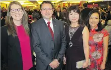  ??  ?? From left: HSBC wealth planner Carmen McHale; vice-president Jim Saclamacis; market branch manager Carie Ku; and private client relationsh­ip manager Lan Lam. HSBC was the title sponsor of the gala.