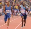  ?? AFP ?? Simbine, a sinistra e Gatlin