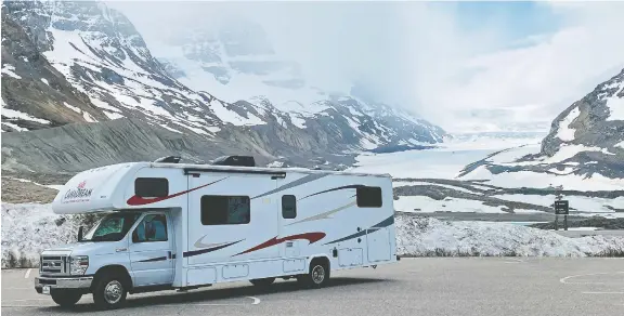  ?? PHOTOS: GREG OLSEN ?? With more than 100 glaciers, Alberta's Icefields Parkway is one of the prettiest roadways on the planet. And it's a great place to take a recreation­al vehicle.