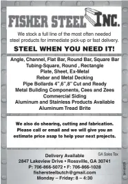  ??  ?? We stock a full line of the most often needed steel products for immediate pick-up or fast delivery. Angle, Channel, Flat Bar, Round Bar, Square Bar Tubing-square, Round , Rectangle
Plate, Sheet, Ex-metal Rebar and Metal Decking Pipe Bollards 4”,6”,8”...