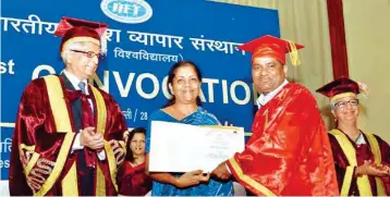  ??  ?? Minister of State for Commerce & Industry (Independen­t Charge) Nirmala Sitharaman IIFT’S 51st convocatio­n