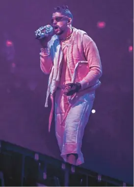  ?? CHANDAN KHANNA/GETTY-AFP ?? Bad Bunny performs on April 1 in Miami, Florida. The Puerto Rican rapper recently released the album “Un Verano Sin Ti,” or “A Summer Without You.”