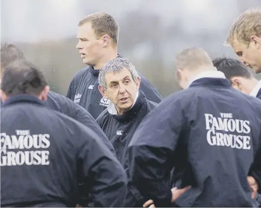  ??  ?? 2 Head coach Ian Mcgeechan, centre, gets his message across ahead of Scotland’s 27-22 victory over Wales in the Six Nations in 2002. Below, present coach Gregor Townsend, who has agreed to extend his contract until 2021.