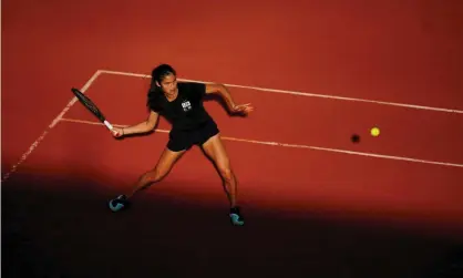  ?? Photograph: Javier García/Shuttersto­ck ?? Emma Raducanu practises at Roland Garros as she prepares for her first French Open since the junior event in 2018.