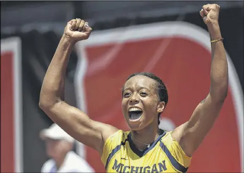  ?? PHOTOS BY RICHARD HAMM / AP ?? “I didn’t even realize it until my sister said something to me a couple days later. It’s such an honor, and I hope I can be a good role model for other African-American tennis players,” says Michigan’s Brienne Minor.