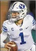  ?? RICHARD SHIRO/AP ?? A prominent NFL draft analyst has the Falcons trading up for BYU QB Zach Wilson.