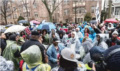  ?? | ERIN BROWN/ SUN- TIMES PHOTOS ?? Multiple organizati­ons protested on Monday over the possible closing of five Chicago Public Schools. The march started at Lake View High School and ended with a rally outside Mayor Rahm Emanuel’s house.