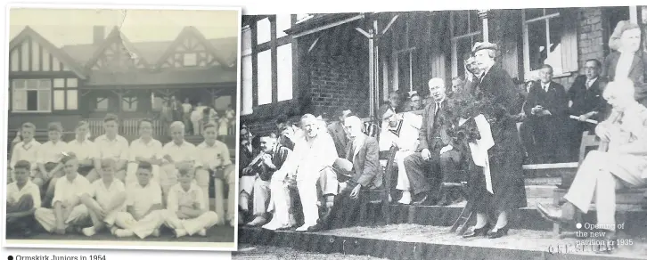  ??  ?? Ormskirk Juniors in 1954
Opening of the new pavilion in 1935