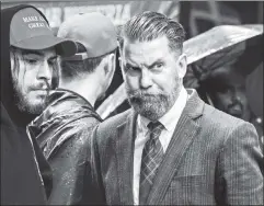  ??  ?? Wanna fight? Gavin McInnes, whose appearance at a Republican club led to a street brawl, is enjoying his moment in the media spotlight.