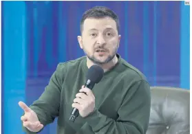  ?? EFE ?? VOLODIMIR ZELENSKI. Foro “Año Ucrania 2024” en Kiev, tras el segundo aniversari­o de la invasión rusa.