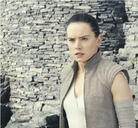  ??  ?? Daisy Ridley’s Rey amps up her Force field in Rian Johnson’s The Last Jedi. Her story picks up right where it left off in 2015’s The Force Awakens.