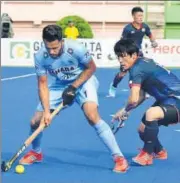  ?? HOCKEY INDIA ?? Harmanpree­t slotted home two goals to decimate Japan.