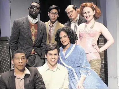  ?? Tommy Grubbs / Travis Theatrical Co. ?? The Travis High School cast for “Side Man” includes, from left, front row: Miles Agee, Jose Sabillon and Tiffany Abreu; back row: Jules Iradukunda, Trey Tobias, Quinn Kobrin and Taylor Winks.