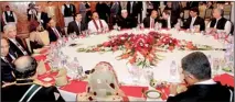  ??  ?? President Mahinda Rajapaksa at a banquet hosted by President Zardari