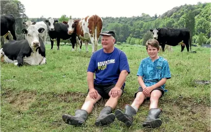  ?? ANDREA FOX/FAIRFAX NZ ?? Nigel Anderson, drystock, dairy and cropping farmer at Pukeatua, with son James, 13.