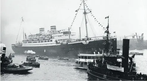  ?? COURTESY OF THE U. S. HOLOCAUST MEMORIAL MUSEUM/ THE CANADIAN PRESS ?? MS St. Louis in Hamburg, Germany, before its ill-fated journey in May 1939 with more than 900 Jewish refugees.