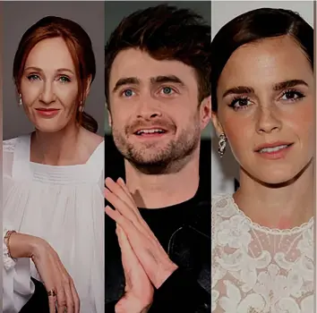  ?? JK Rowling, Daniel Radcliffe, Emma Watson. Photo: ANI ??