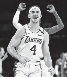  ?? Sean M. Haffey / Getty Images ?? The Lakers’ Alex Caruso, a star at Texas A&M and A&M Consolidat­ed High School, ranks fourth in All-Star voting among Western Conference guards.