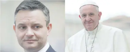  ??  ?? From left: New Zealand Climate Change Minister James Shaw, Pope Francis.