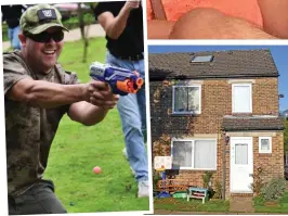  ??  ?? Quizzed: Ben Lacomba with Nerf gun, and the house in Kent
