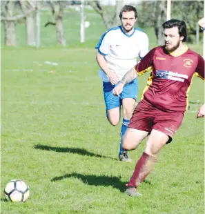  ??  ?? Reece Harrison was instrument­al up forward with a hat-trick of goals during the men’s reserves game against Leongatha.