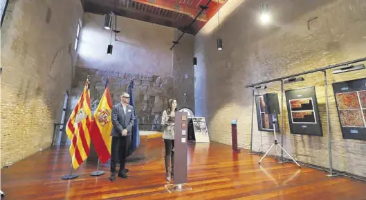  ?? LAURA TRIVES ?? El director general de Cultura, Pedro Olloqui, y la presidenta de las Cortes, Marta Fernández, dieron ayer más detalles sobre la muestra ‘Goya. Del Museo al Palacio’.
