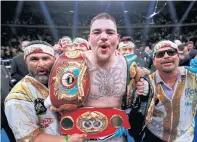  ??  ?? Andy Ruiz Jr celebrates after defeating Anthony Joshua in New York in June.