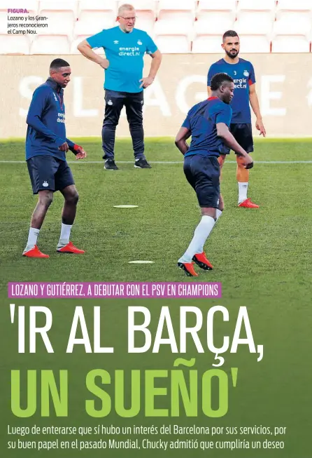  ??  ?? FIGURA. Lozano y los Granjeros reconocier­on el Camp Nou.