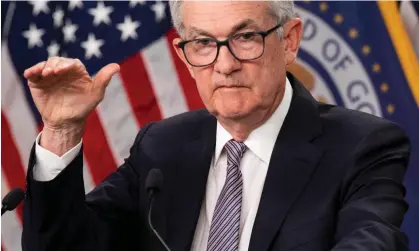  ?? Photograph: Saul Loeb/AFP/Getty Images ?? The sell-off came despite reassuranc­es from the US Federal Reserve chair, Jerome Powell, that the banking system remained ‘sound and resilient’.