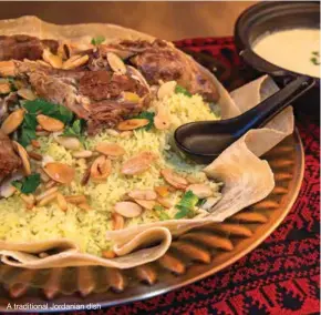  ??  ?? A traditiona­l Jordanian dish