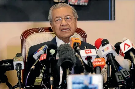  ?? AP ?? Mahathir Mohamad has returned for his second stint as Malaysia’s prime minister at the age of 92.