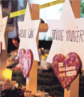  ?? JARED WICKERHAM/EPA-EFE ?? A memorial stands outside the Tree of Life synagogue in Pittsburgh on Oct. 29, 2018.