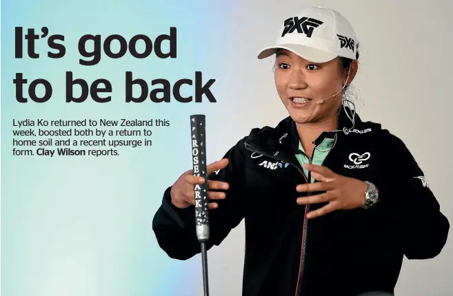  ?? PHOTO: PHOTOSPORT ?? Lydia Ko was the centre of attention at a golf masterclas­s in Auckland yesterday and will be next week at the New Zealand Open at Windross Farm.