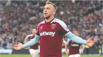  ?? ACTION IMAGES VIA MATTHEW CHILDS/REUTERS ?? England have called up West Ham's Jarrod Bowen for matches against Hungary, Italy and Germany in the Nations League next month.