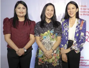  ?? ?? In photo are (from left): SPARK! Phl executive director Maica Teves, Quezon City Mayor Joy Belmonte and Airbnb head of Public Policy for Southeast Asia, India, Hong Kong and Taiwan Mich Goh.