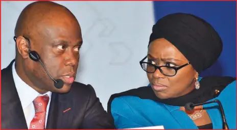  ??  ?? Group Managing Director/CEO, Access Bank Plc, Mr. Herbert Wigwe (left), and Chairman, Access Bank, Mosun Belo-Olusoga, at the 28th Annual General Meeting of the bank, held in Lagos… Wednesday