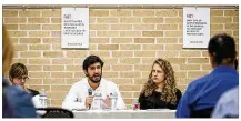  ?? NICK WAGNER / AMERICAN-STATESMAN ?? City Council Member Greg Casar (center), who backs the new rules, on Tuesday called paid sick leave “a common-sense approach to address our serious health and safety needs.”